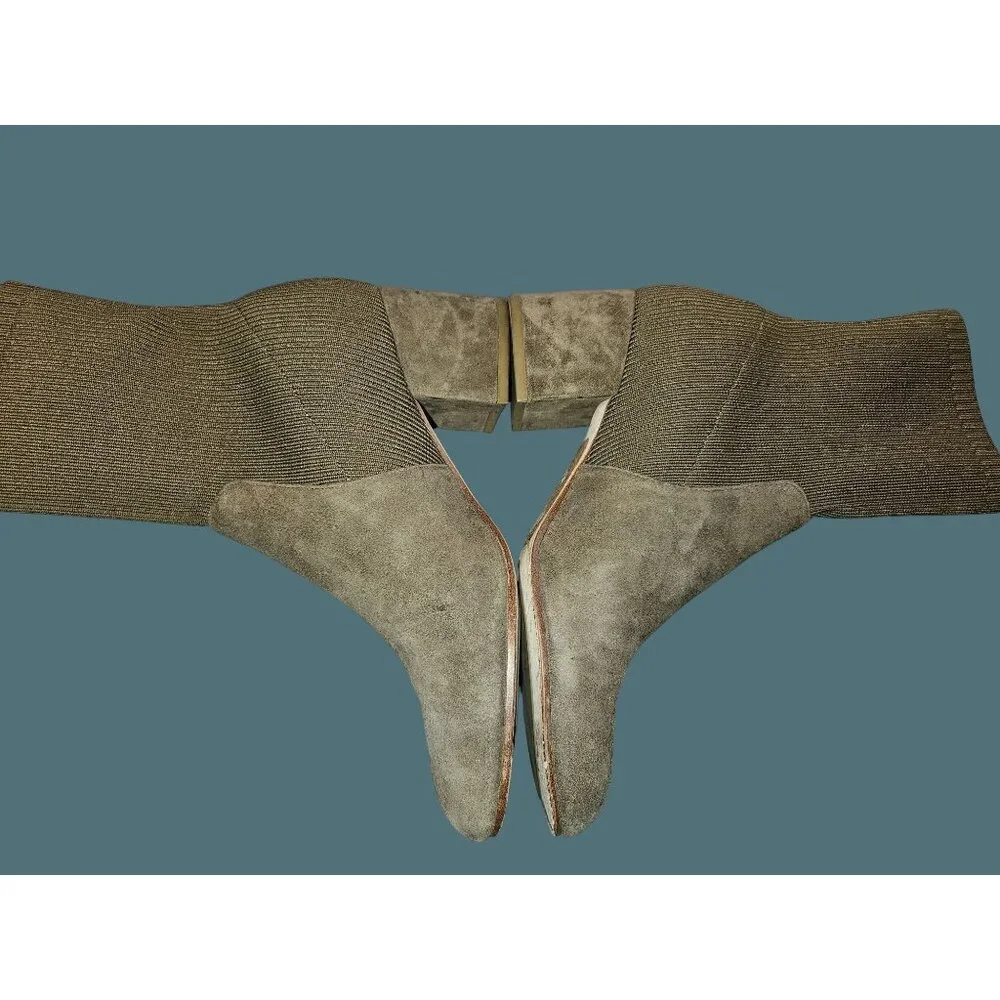 Eileen Fisher Knolls Stretch Suede Sock Knit Ankle Booties Women 8.5 Minimalist